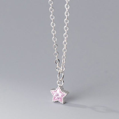 Rhinestone Star Pendant Necklace SpreePicky