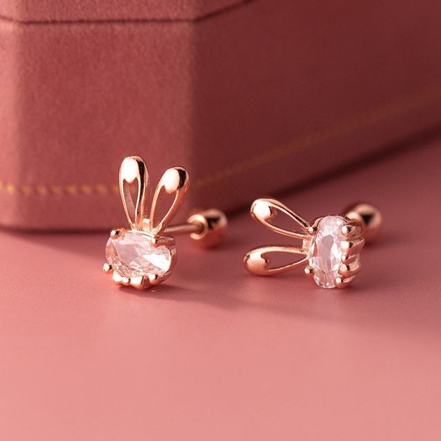 Rhinestone Rabbit Stud Earring SpreePicky