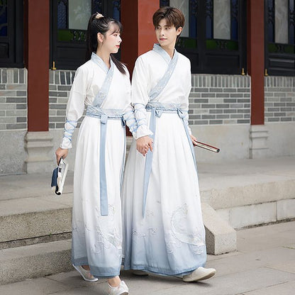 Couple Matching Dragon Embroidered Hanfu Costume / Set SpreePicky