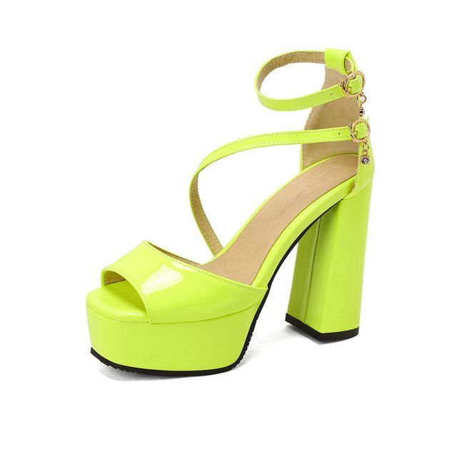 Peep Toe Platform Chunky Heel Sandals SpreePicky