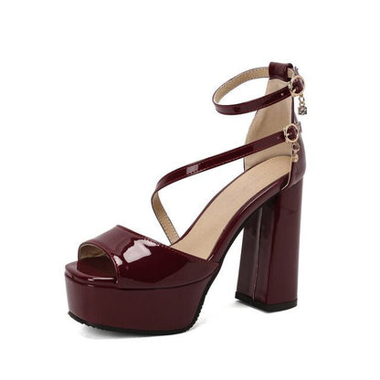 Peep Toe Platform Chunky Heel Sandals SpreePicky