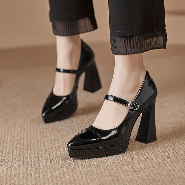 High Heel Pointy Mary Jane Pumps SpreePicky