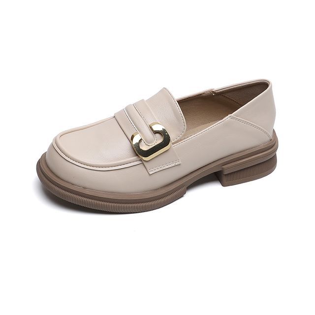 Faux Leather Round Toe Loafers SpreePicky