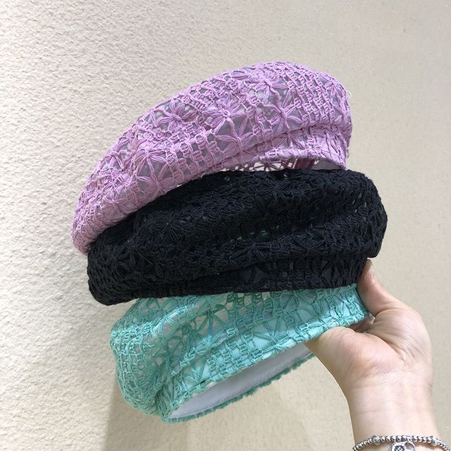 Cutout Embroidered  Beret SpreePicky