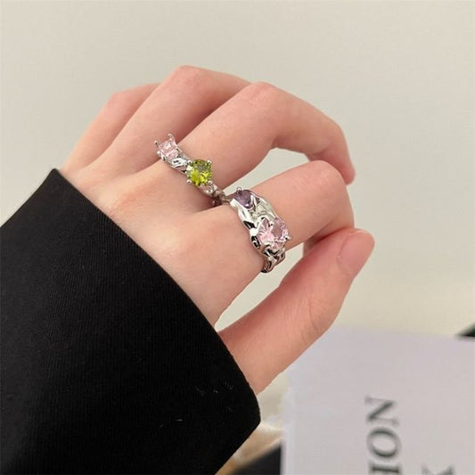 Rhinestone Alloy Open Ring (various designs) mySite