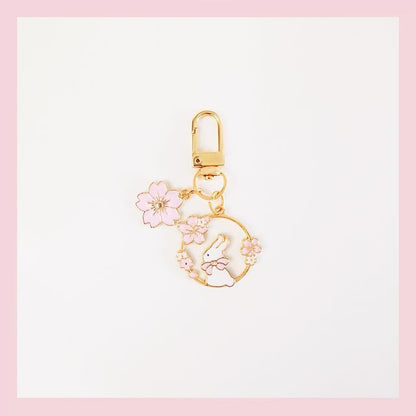 Rabbit / Floral Keyring SpreePicky