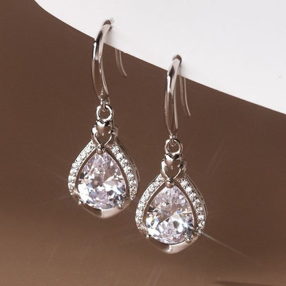 Rhinestone Sterling Silver Drop Earring SpreePicky