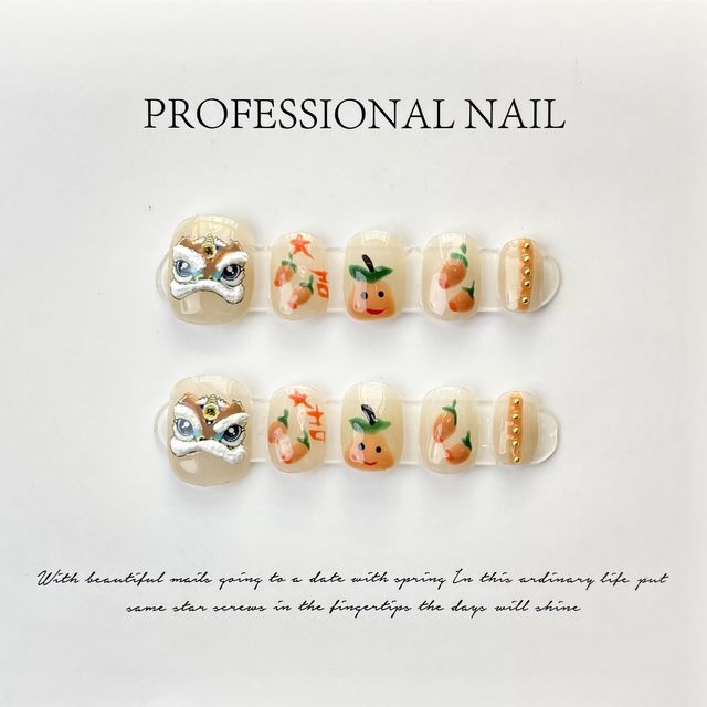 Lion Dance Faux Nail Tips SpreePicky