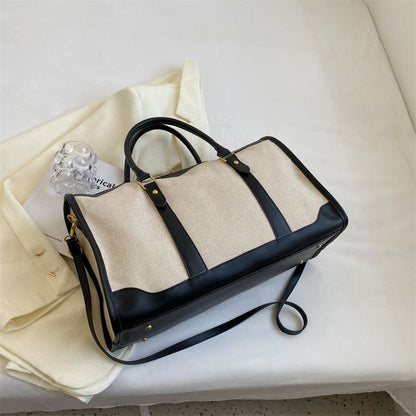 Faux Leather Panel Carryall Bag mySite