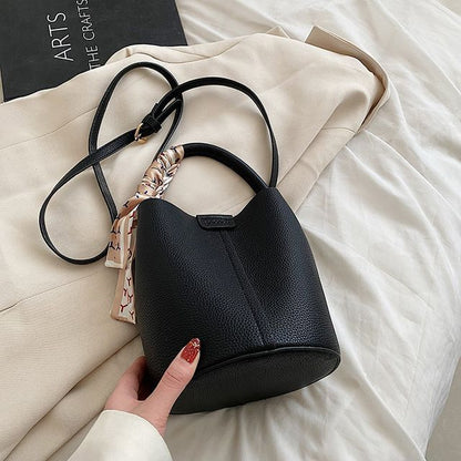 Faux Leather Top Handle Bucket Bag SpreePicky