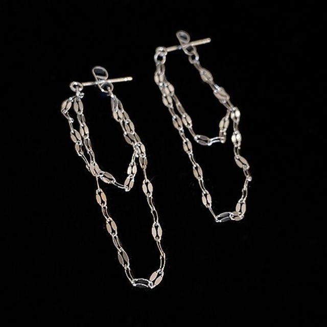 Layered Chained Alloy Dangle Earring SpreePicky