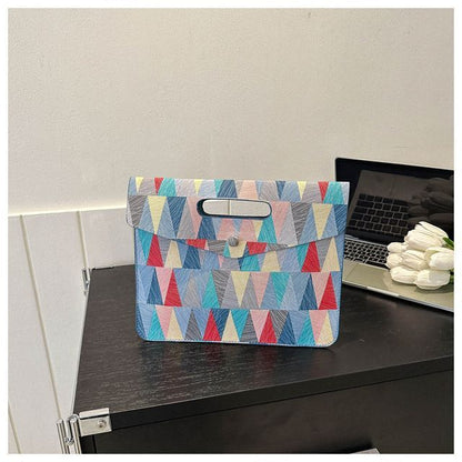 Geometric Print Envelope Clutch SpreePicky