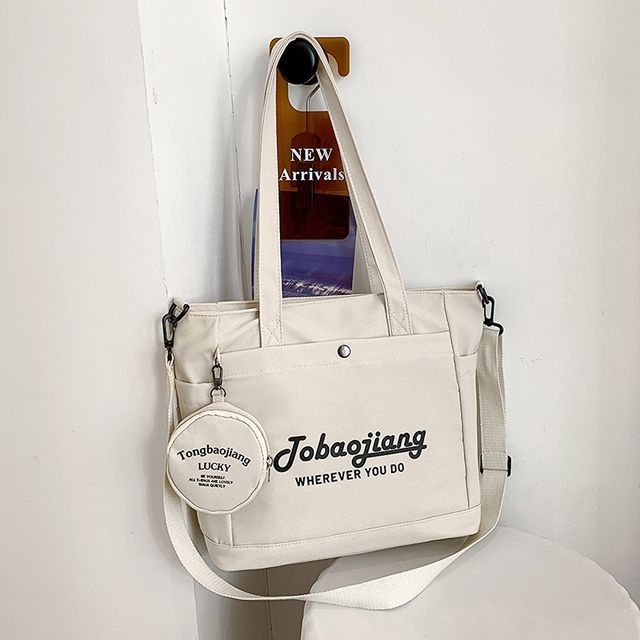 Set: Lettering Canvas Tote Bag + Pouch SpreePicky