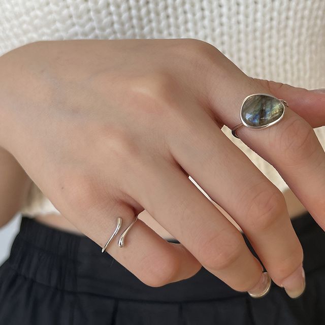 Moonstone Alloy Open Ring / Irregular Alloy Open Ring SpreePicky