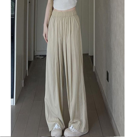 High Waist Plain Wide Leg Suit Pants SpreePicky