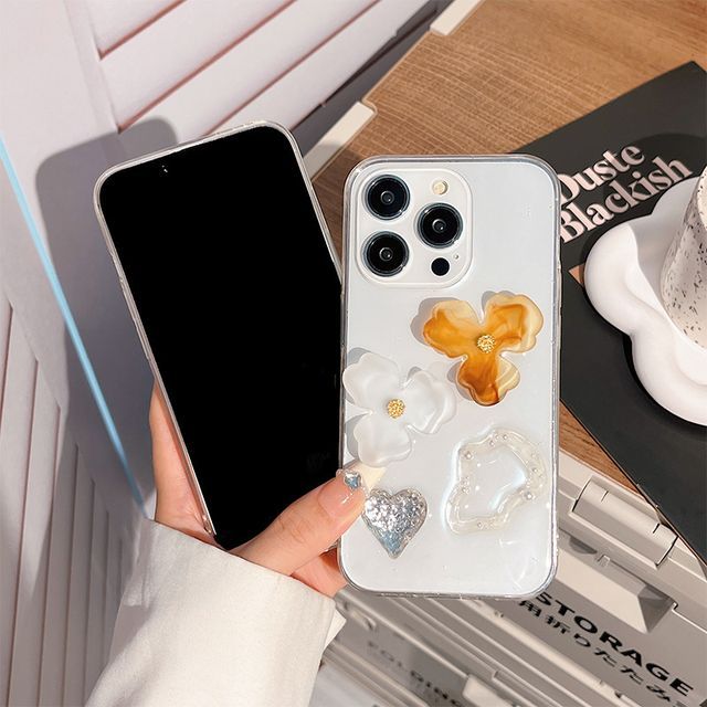 Embellished Transparent Phone Case - iPhone 14 Pro Max / 14 Pro / 14 Max / 14 / 13 Pro Max / 13 Pro / 13 / 13 mini / 12 Pro Max / 12 Pro / 12 / 12 mini / 11 Pro Max / 11 Pro / 11 / SE / XS Max / XS / XR / X / 8 / 8 Plus / 7 / 7 Plus SpreePicky