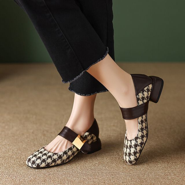 Houndstooth  Mary Jane Shoes SpreePicky