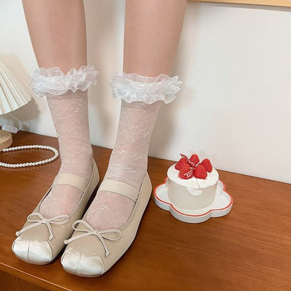 Ruffled Organza Socks SpreePicky