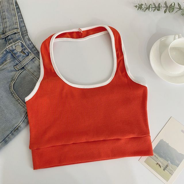 Halter Color Block Cami Top mySite