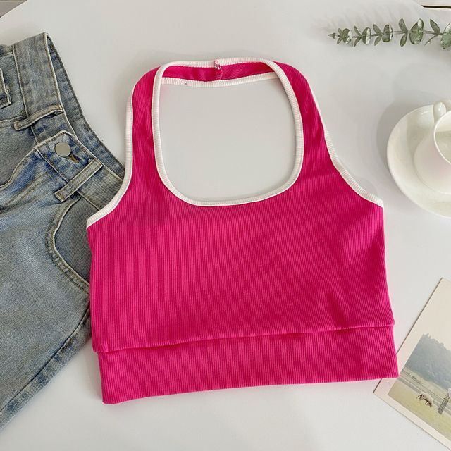 Halter Color Block Cami Top mySite