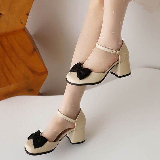 Block Heel Bow Sandals SpreePicky