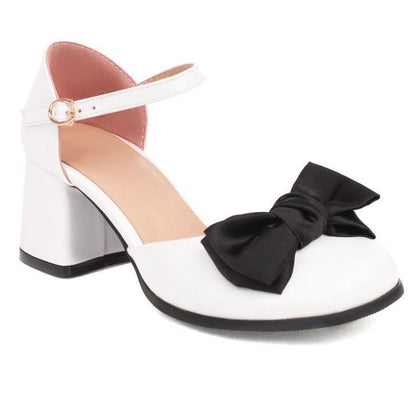 Block Heel Bow Sandals SpreePicky