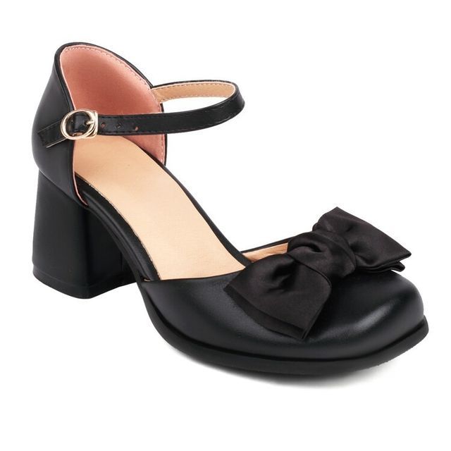 Block Heel Bow Sandals SpreePicky