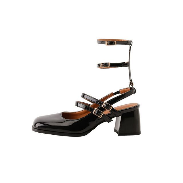 Block Heel Plain Sandals SpreePicky