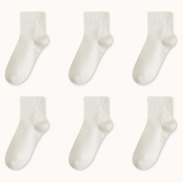 Set Of 6 Pairs: Plain Socks SpreePicky