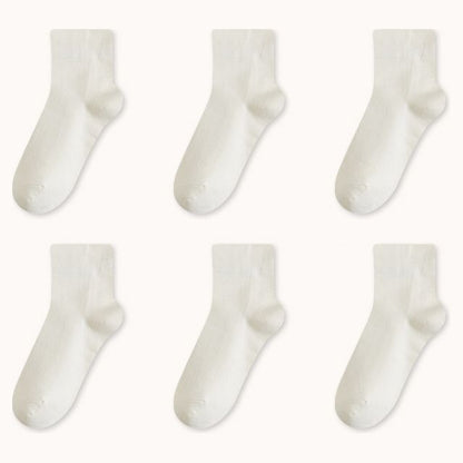 Set Of 6 Pairs: Plain Socks SpreePicky