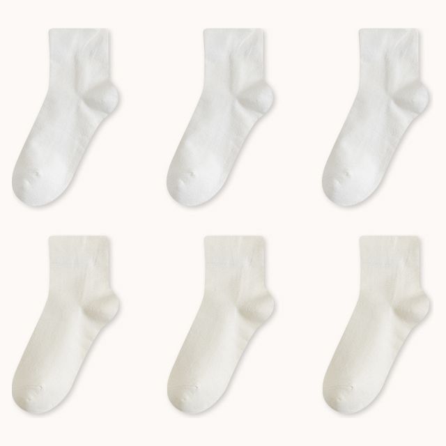 Set Of 6 Pairs: Plain Socks SpreePicky