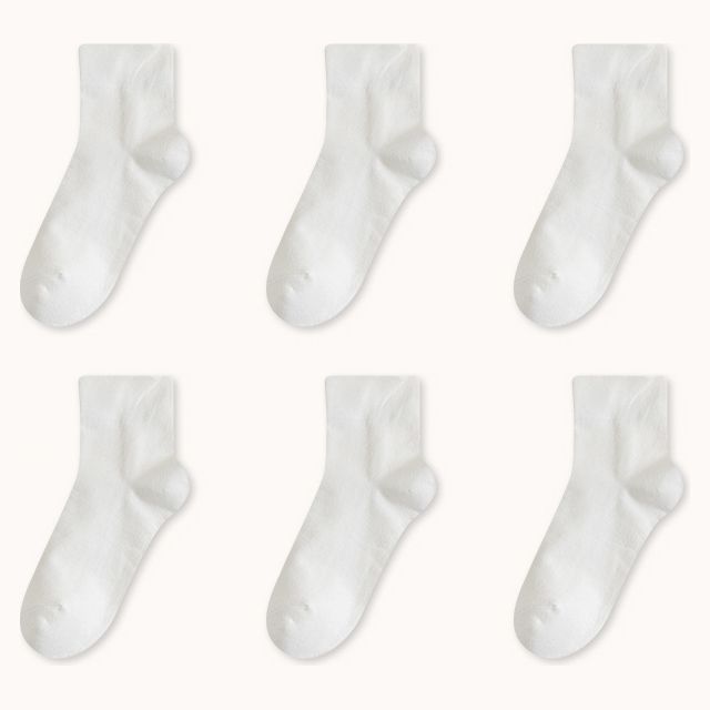 Set Of 6 Pairs: Plain Socks SpreePicky