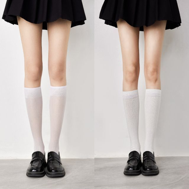 Plain Tall Socks Set SpreePicky