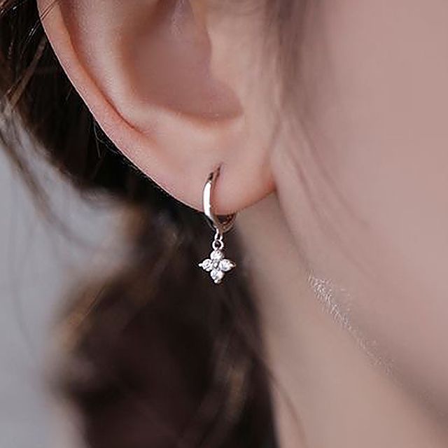 Floral Rhinestone Alloy Dangle Earring SpreePicky