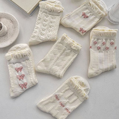 Set of 3 Pairs: Plain Ruffle Trim Socks SpreePicky