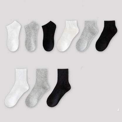 Set of 9 Pairs: Plain Ribbed Socks SpreePicky