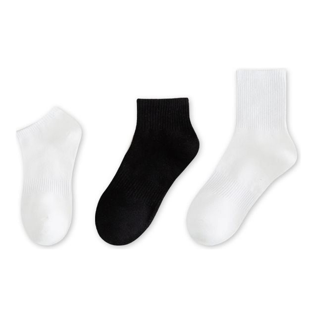 Set of 9 Pairs: Plain Ribbed Socks SpreePicky