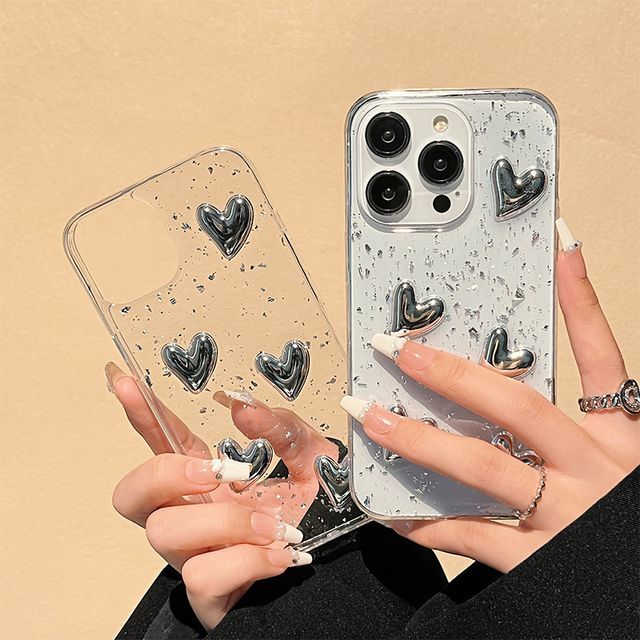 Heart Transparent Phone Case - iPhone 14 Pro Max / 14 Pro / 14 Max / 14 / 13 Pro Max / 13 Pro / 13 / 13 mini / 12 Pro Max / 12 Pro / 12 / 12 mini / 11 Pro Max / 11 Pro / 11 / SE / XS Max / XS / XR / X / 8 / 8 Plus / 7 / 7 Plus SpreePicky