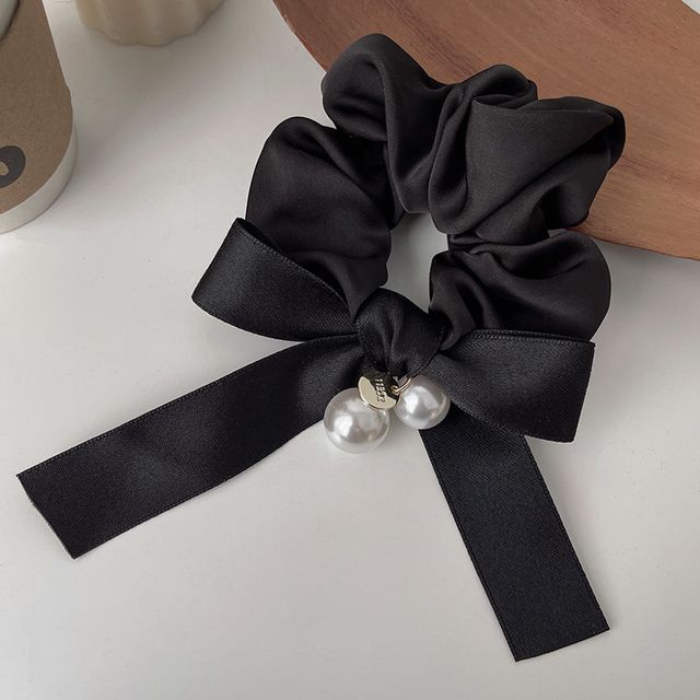 Ribbon Faux Pearl Hair Tie SpreePicky