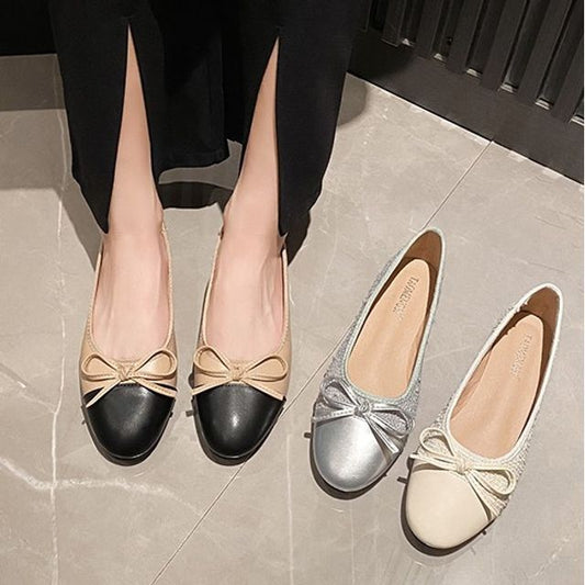 Pointed Cap Toe Bow Flats SpreePicky