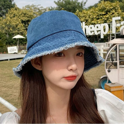 Fray Denim Bucket Hat SpreePicky