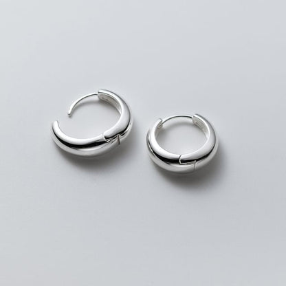 925 Sterling Silver Glossy Hoop Earring SpreePicky