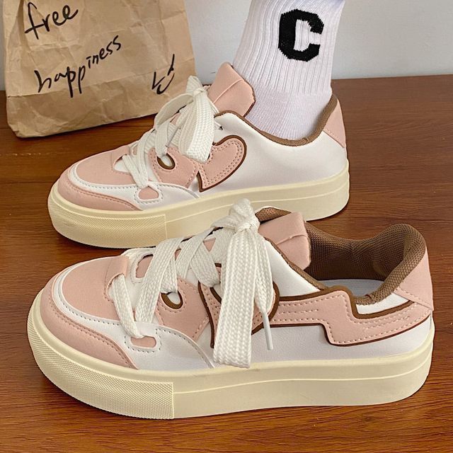 Paneled Platform Sneakers SpreePicky