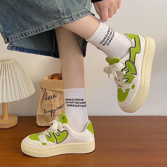 Paneled Platform Sneakers SpreePicky