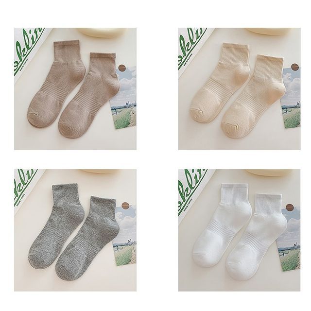 Set of 3 Pairs: Plain Ribbed Socks SpreePicky