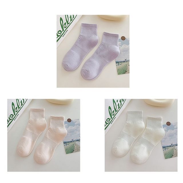 Set of 3 Pairs: Plain Ribbed Socks SpreePicky