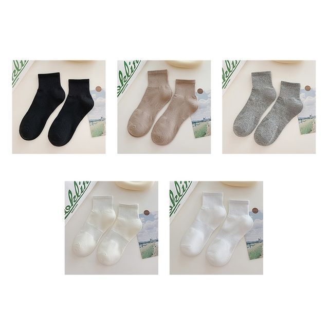 Set of 3 Pairs: Plain Ribbed Socks SpreePicky