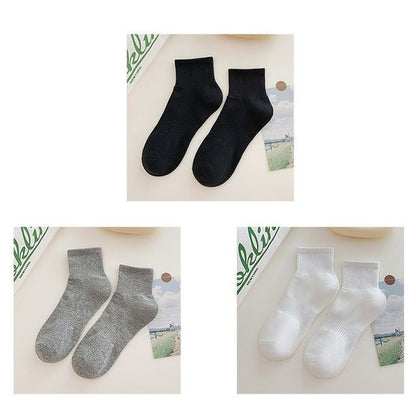 Set of 3 Pairs: Plain Ribbed Socks SpreePicky