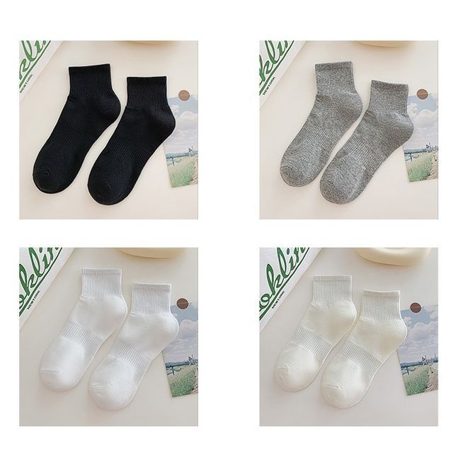 Set of 3 Pairs: Plain Ribbed Socks SpreePicky