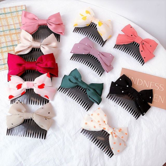 Bow Fabric Hair Comb SpreePicky